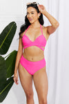 Conjunto de bikini rosa con cuello halter Swim Summer Splash de Marina West