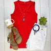 in stock addison henley tank - red